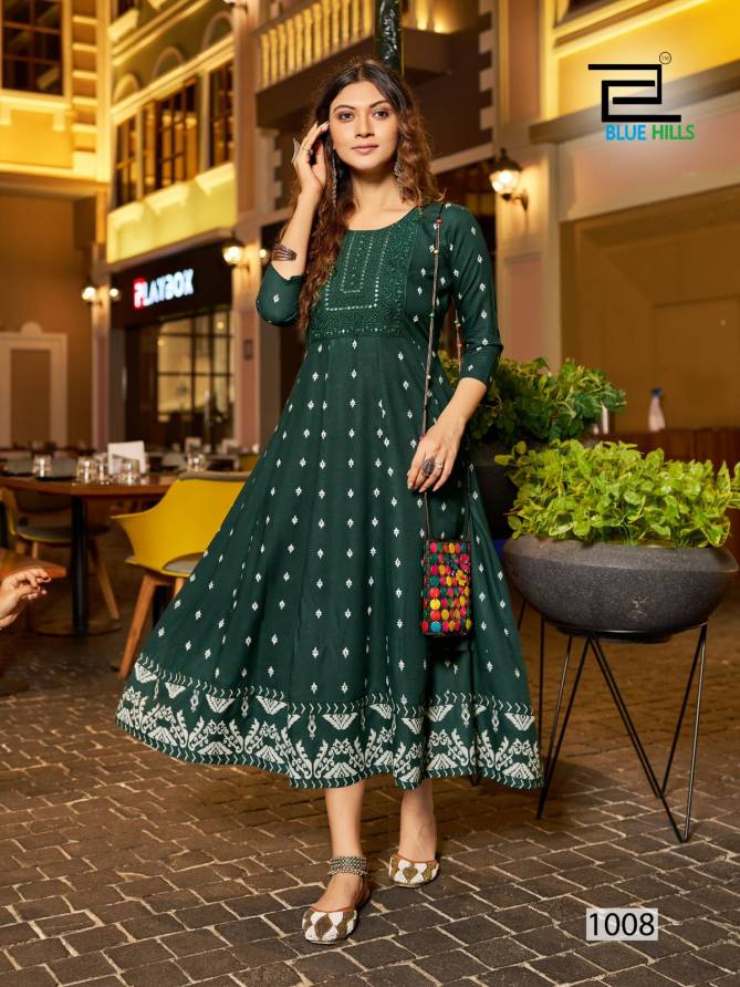 Zudio By Blue Hills Rayon Embroidery Anarkali Kurti Suppliers In India
